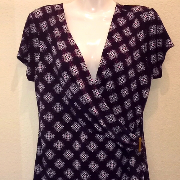 Charter Club Printed Surplice Wrap Top - Picture 4 of 12